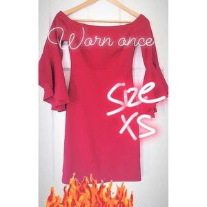 Red off the shoulder bodycon